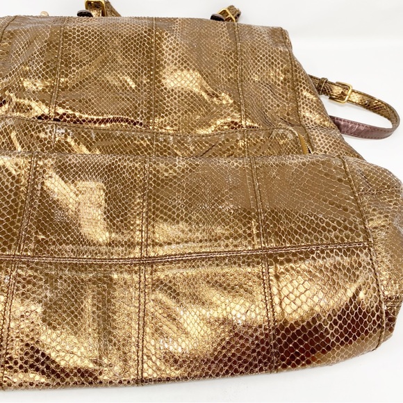 Dolce & Gabbana Handbag MISS POCKET Bronze Metallic Snakeskin Large Purse - Picture 15 of 15